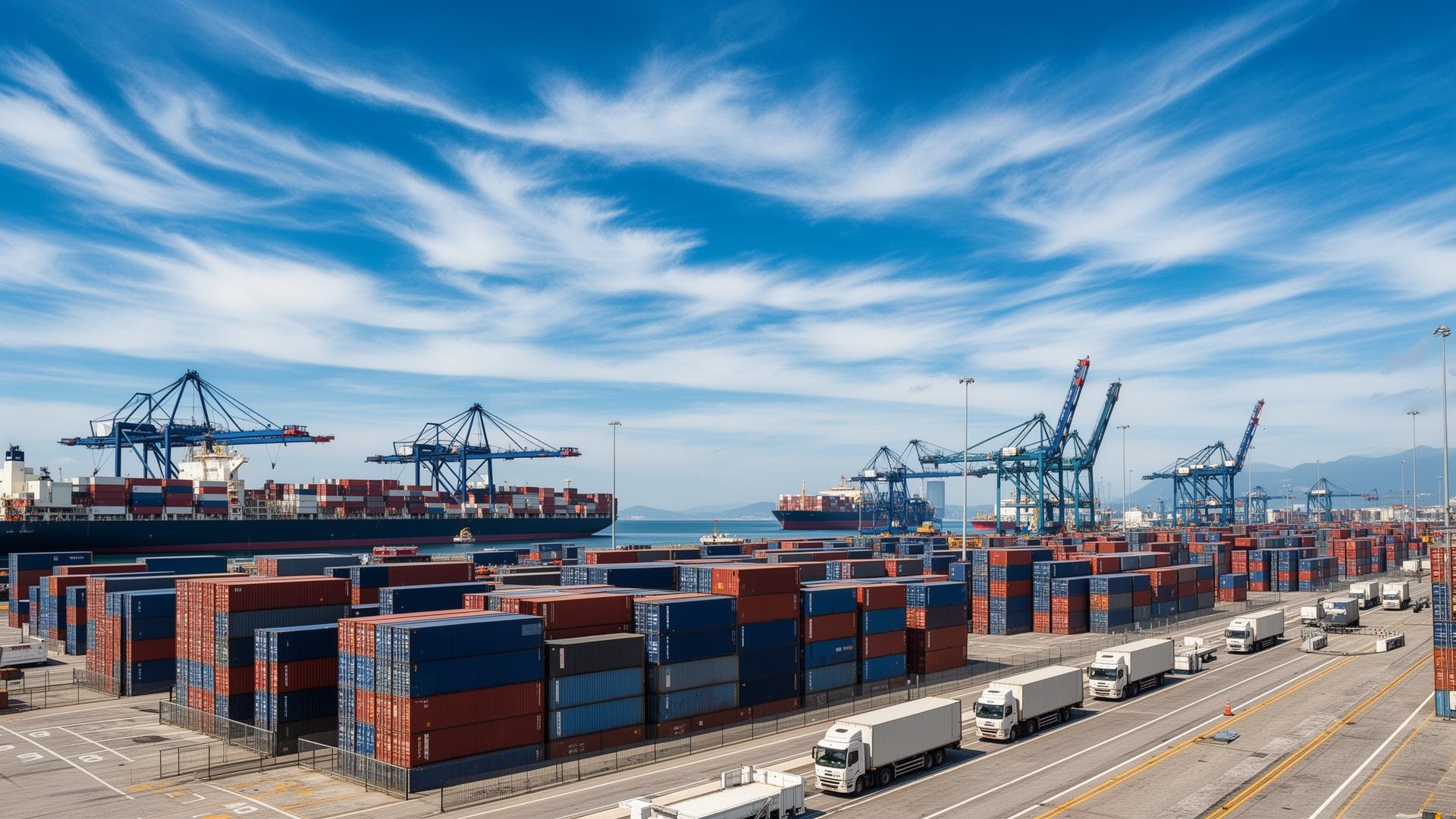 Camions de transport sur autoroute européenne pour le transport routier France et Europe